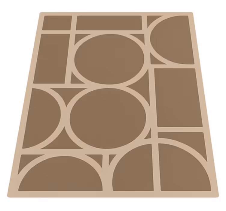 Bež geometrijski vzorec vinilna preproga Kvadrat - TenStickers