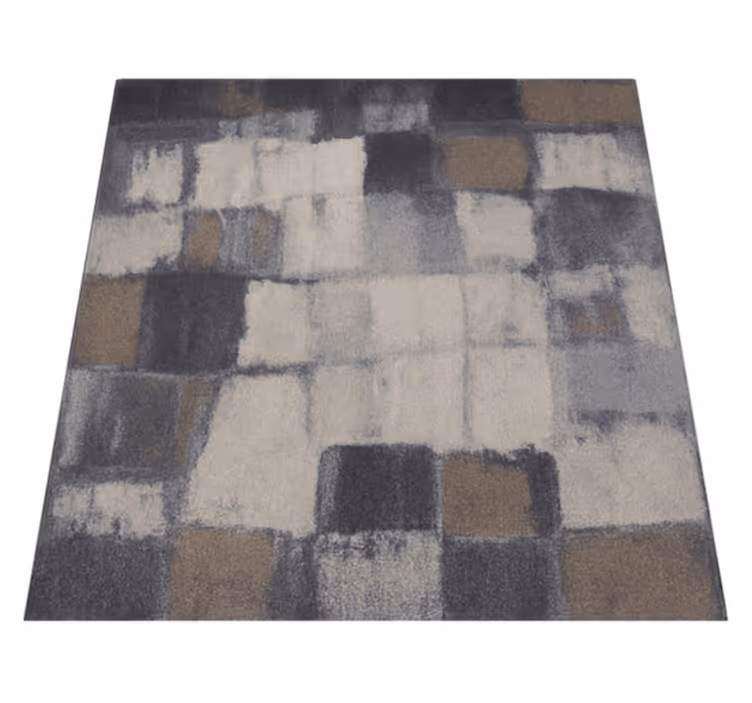 Siv patchwork dizajn vinilna preproga Kvadrat - TenStickers