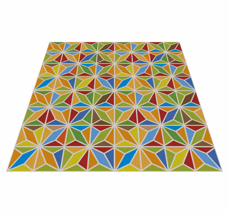 Kalejdoskopska geometrijska ploščica Vinilna preproga za jedilnic - TenStickers