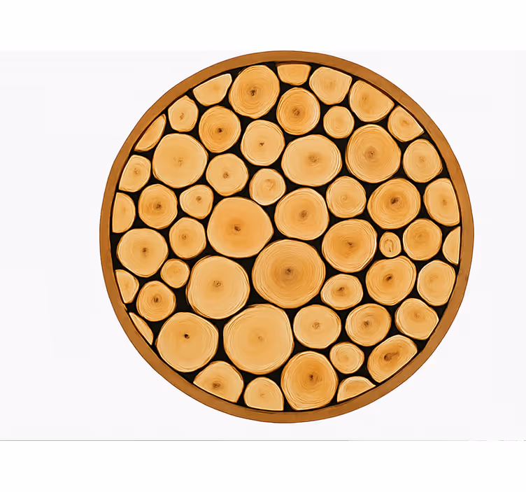 Naravna lesena rezina Vinilna preproga za jedilnico - TenStickers