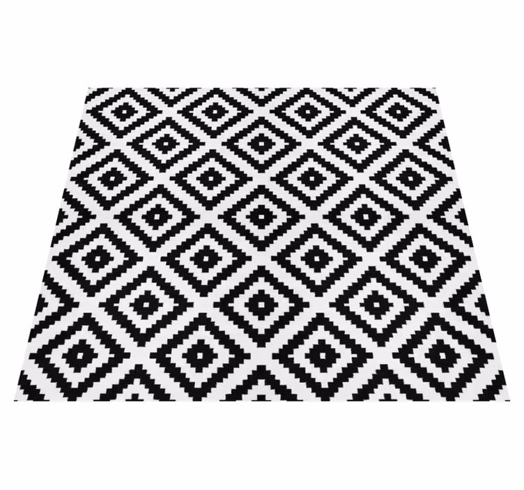 Black modern squares vinilna preproga za kuhinjo - TenStickers
