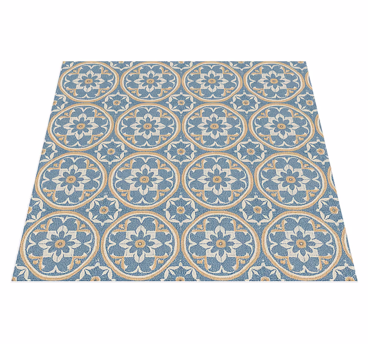 Azulejo style mat vinilna preproga za dnevno sobo - TenStickers