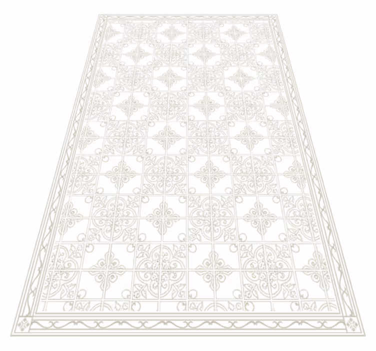 Beige ornate mat vinilna preproga za dnevno sobo - TenStickers