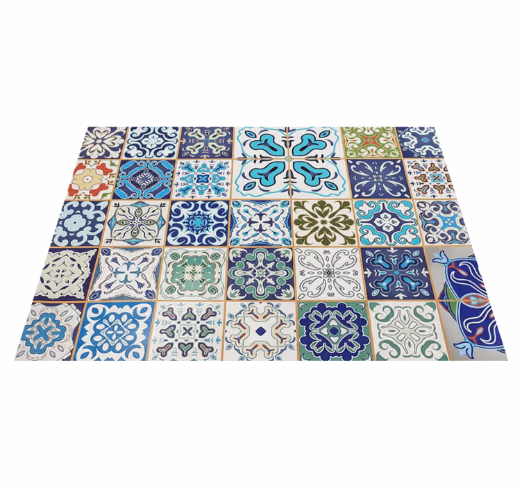 Mediterranean mosaic mat vinilna preproga za dnevno sobo - TenStickers