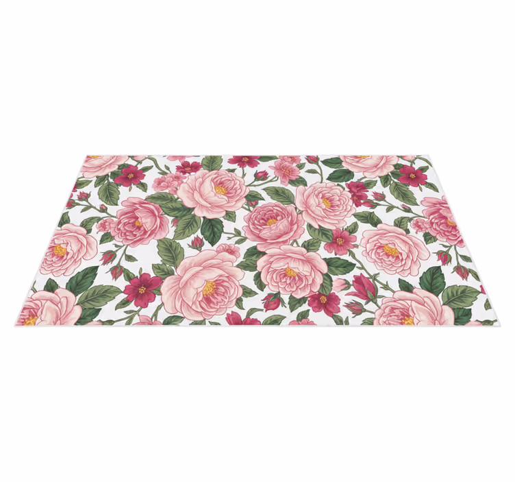 Beautifull pink flowers vinilna preproga za dnevno sobo - TenStickers
