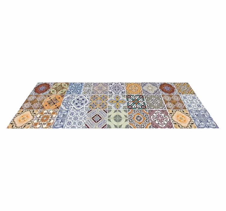 Vinilna preproga za kuhinjo ekletični mediteranski patchwork - TenStickers