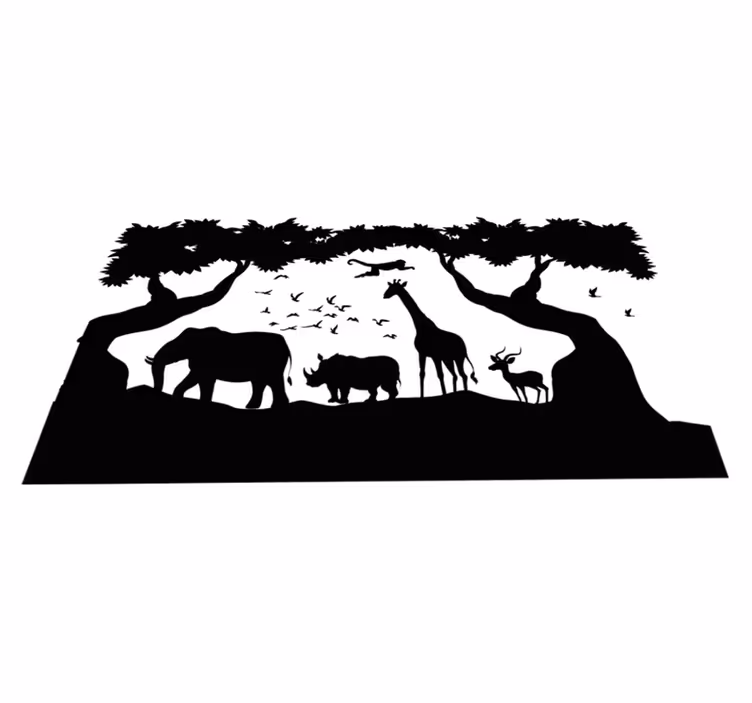 Tepih z živalskim potiskom Črno-bela savana - TenStickers
