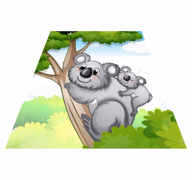Tepih z živalskim potiskom mati in dojenček koala - TenStickers