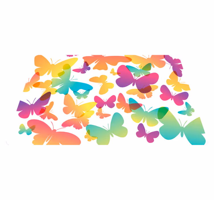 Tepih z živalskim potiskom z gradientnimi metulji - TenStickers