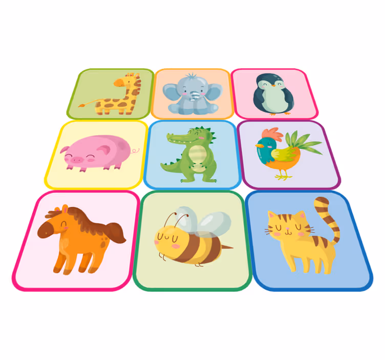 Tepih z živalskim potiskom barvne ploščice - TenStickers