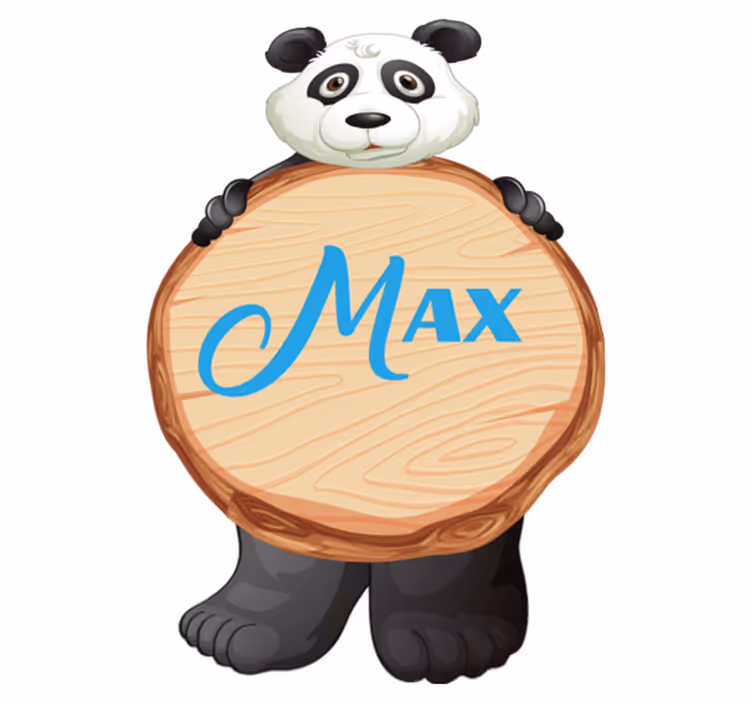 Tepih z živalskim potiskom panda z imenom - TenStickers