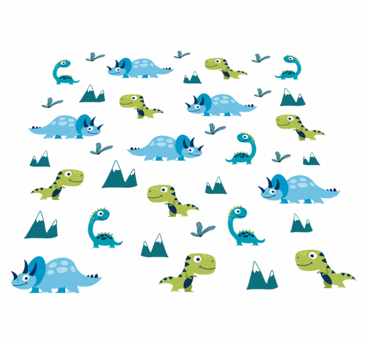 Tepih z živalskim potiskom nordijski dinozavri v gorah - TenStickers