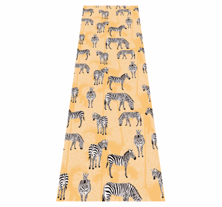 Tepih z živalskim potiskom zebra in palme - TenStickers