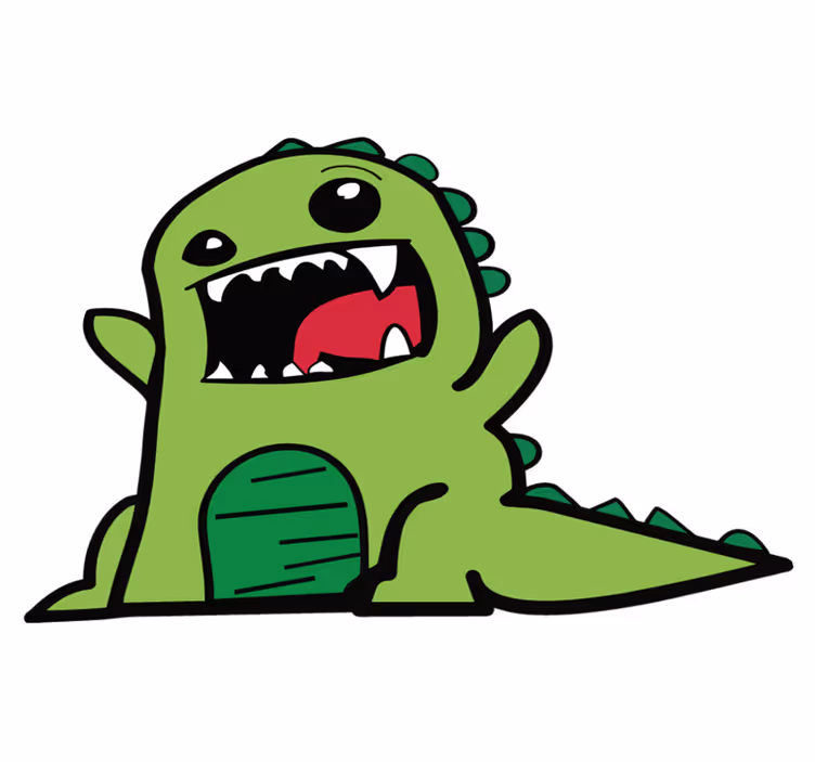 Tepih z živalskim potiskom zeleni dinozaver strahotka - TenStickers