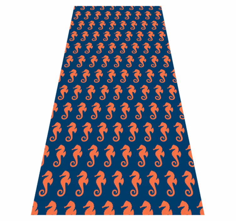 Tepih z živalskim potiskom vzorec oranžne morske konjice - TenStickers