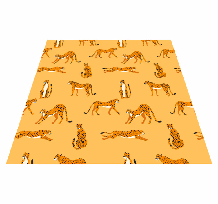 Tepih z živalskim potiskom rumeni leopardji vzorec - TenStickers