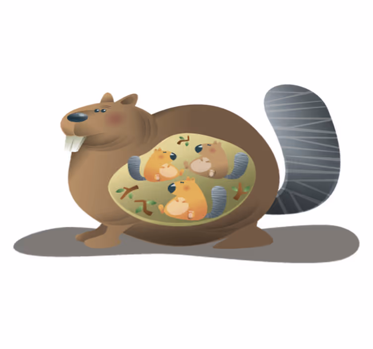 Tepih z živalskim potiskom mama veverica - TenStickers