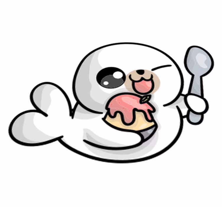Tepih z živalskim potiskom anime mladič tjulnja - TenStickers