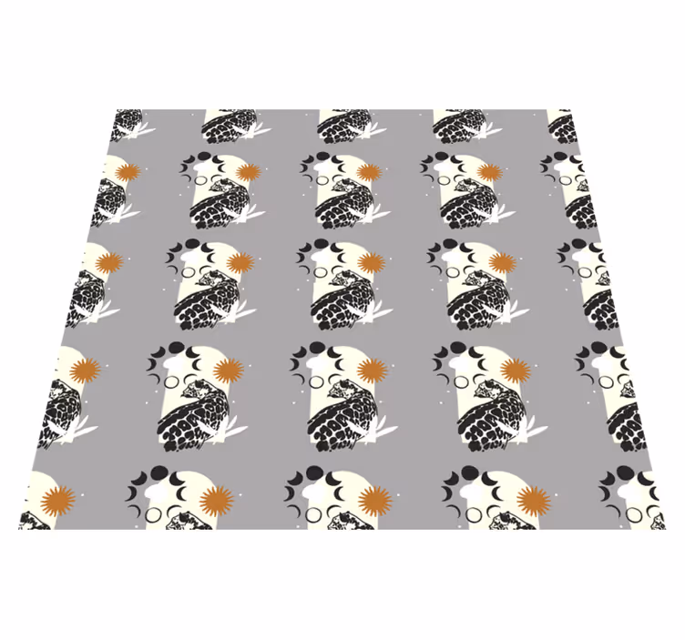 Tepih z živalskim potiskom črni leopard pod luno - TenStickers