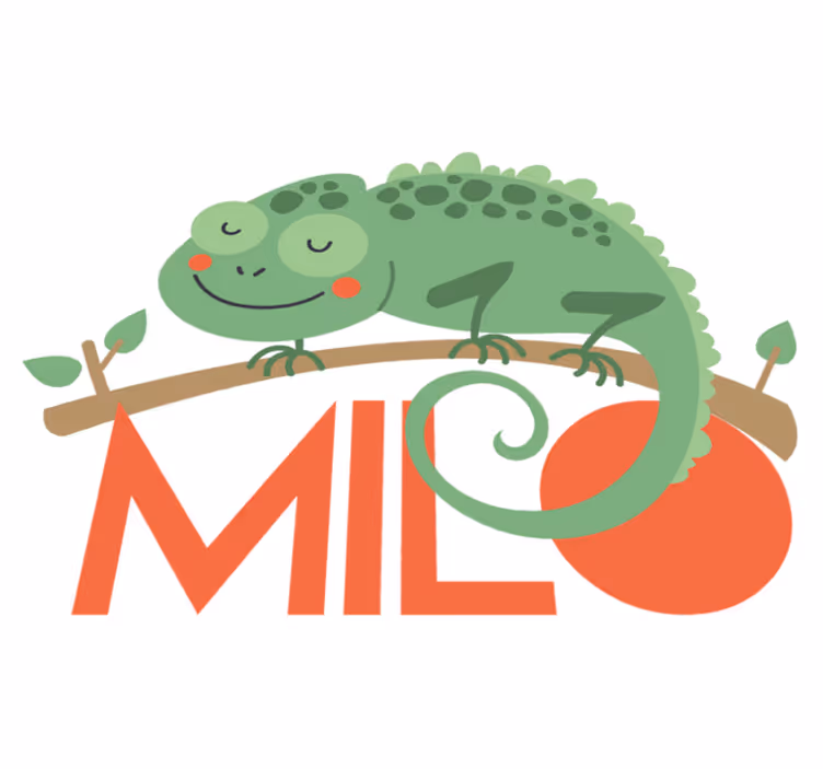 Tepih z živalskim potiskom kameleon z imenom - TenStickers