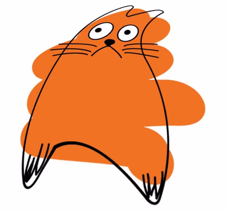 Tepih z živalskim potiskom oranžna izvirna silhueta - TenStickers
