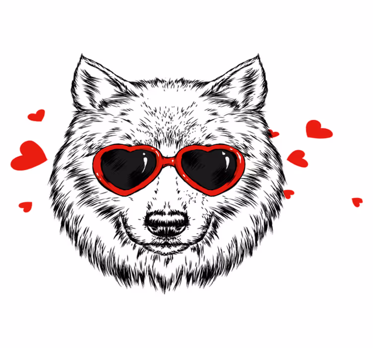 Tepih z živalskim potiskom z igrivim volkom - TenStickers