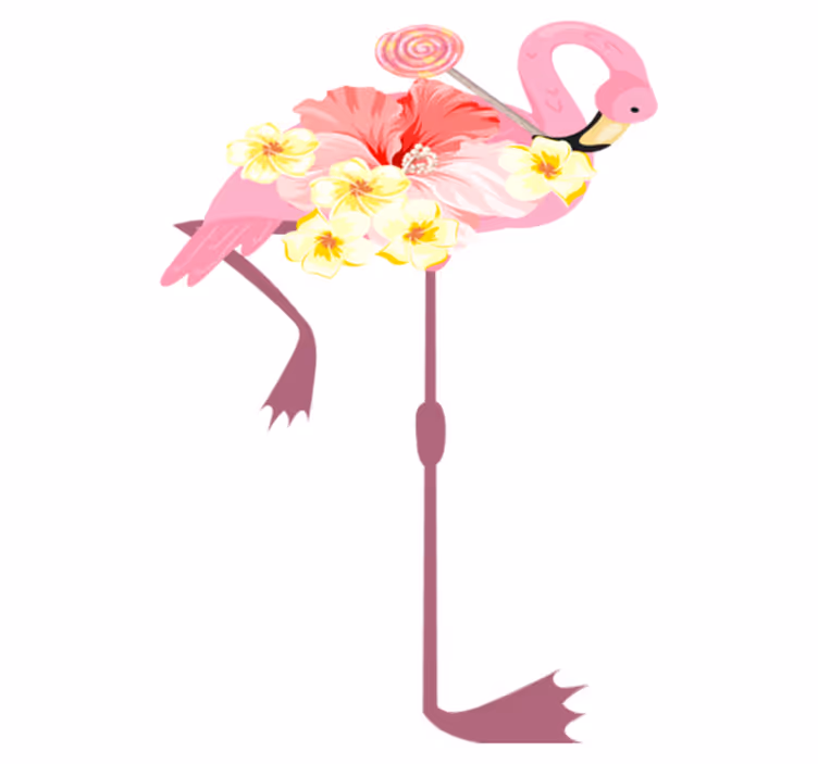Tepih z živalskim potiskom flamingo cvetlični dizajn - TenStickers