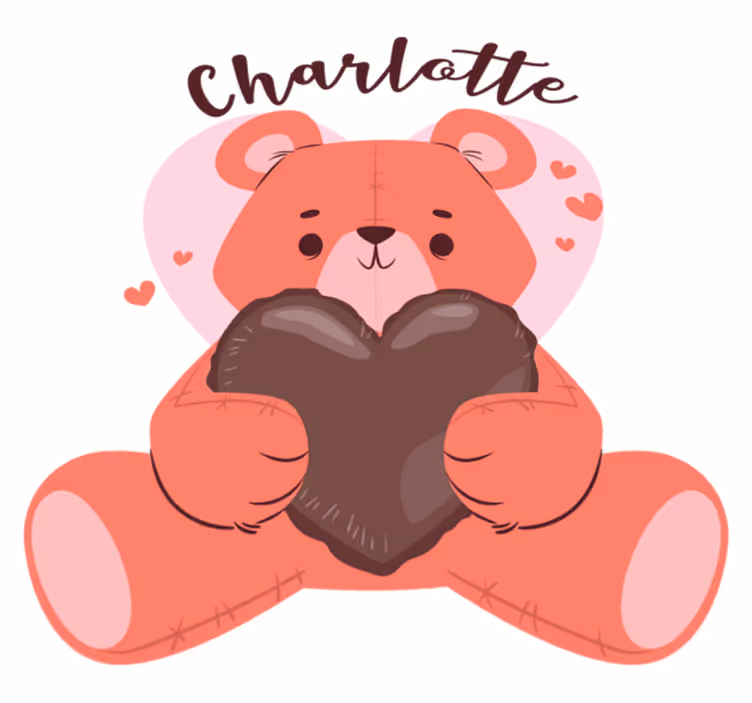Tepih z živalskim potiskom cute bear z srcem - TenStickers
