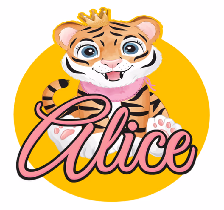 Tepih z živalskim potiskom ljubka ilustracija tigra - TenStickers