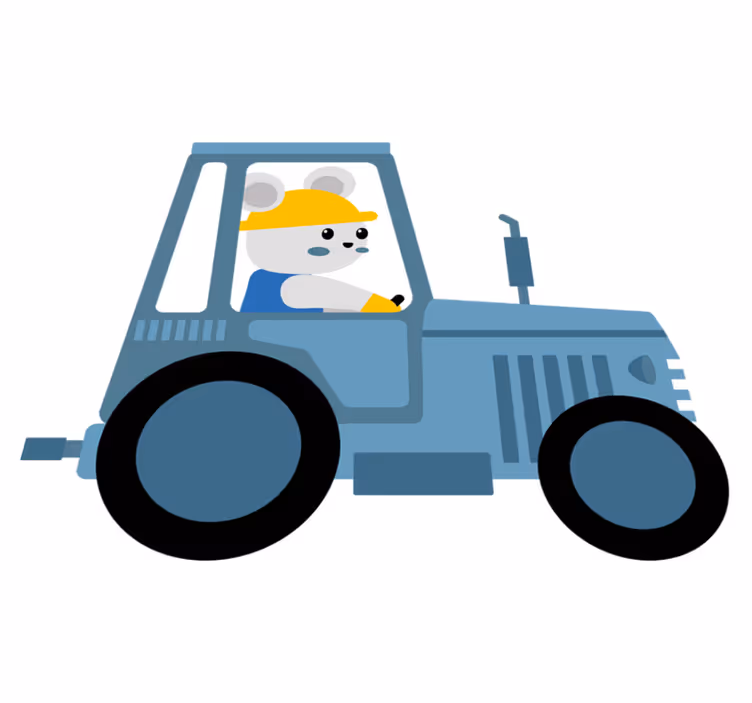Tepih z živalskim potiskom ljubki medvedek kmet - TenStickers
