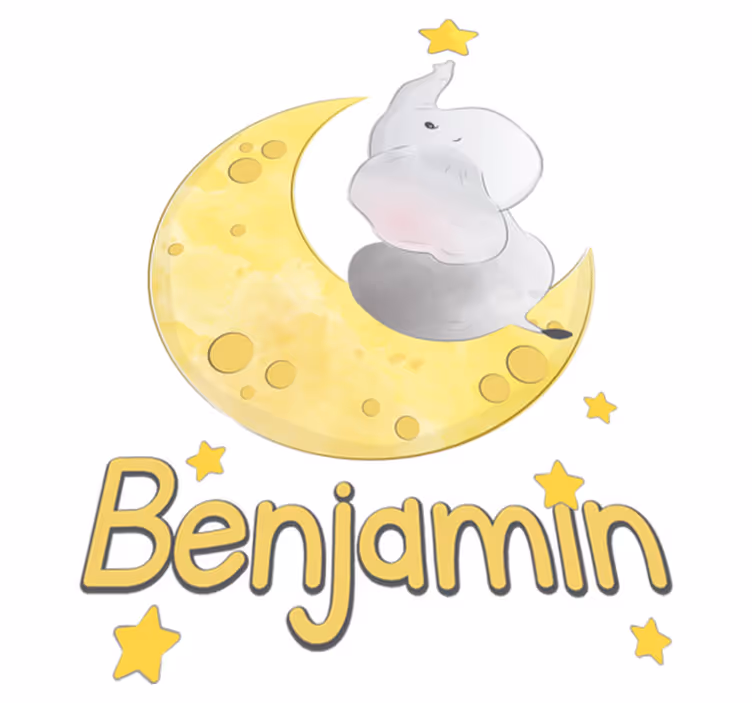 Tepih z živalskim potiskom luna in zvezde z imenom - TenStickers