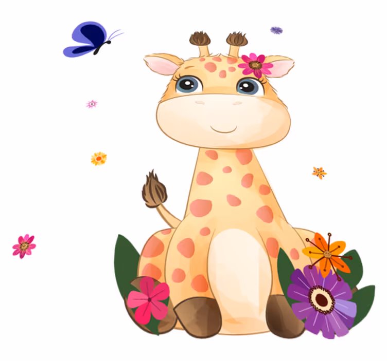 Tepih z živalskim potiskom giraffa za deklice - TenStickers