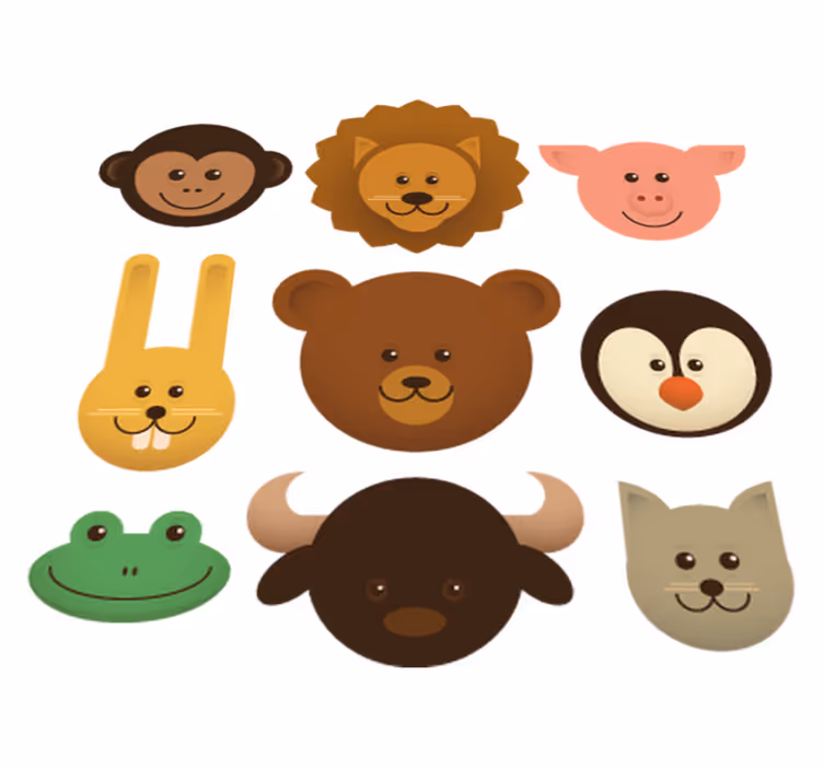 Tepih z živalskim potiskom vesela bitja - TenStickers