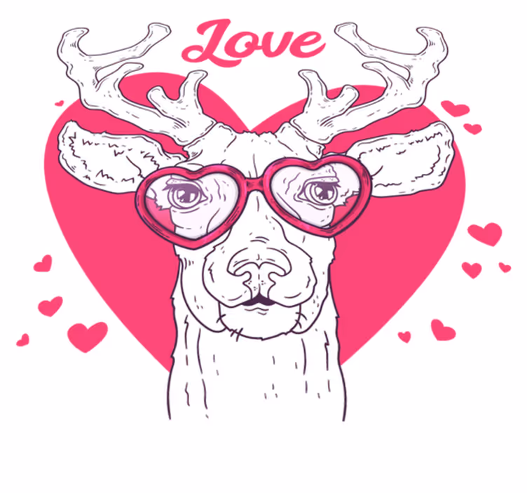 Tepih z živalskim potiskom ljubezen do jelena - TenStickers