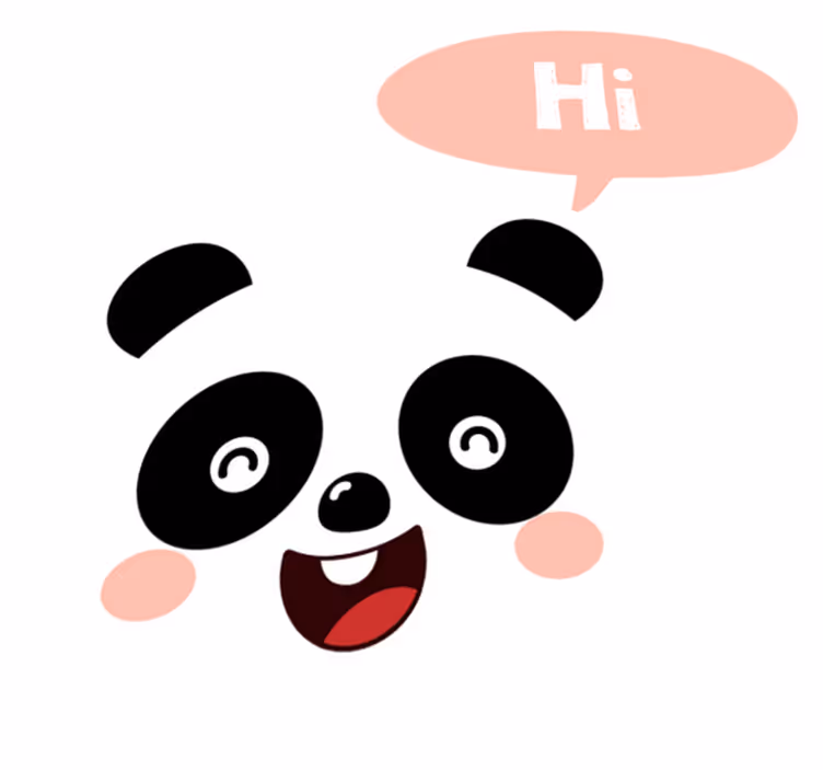 Tepih z živalskim potiskom risana panda pozdravlja - TenStickers