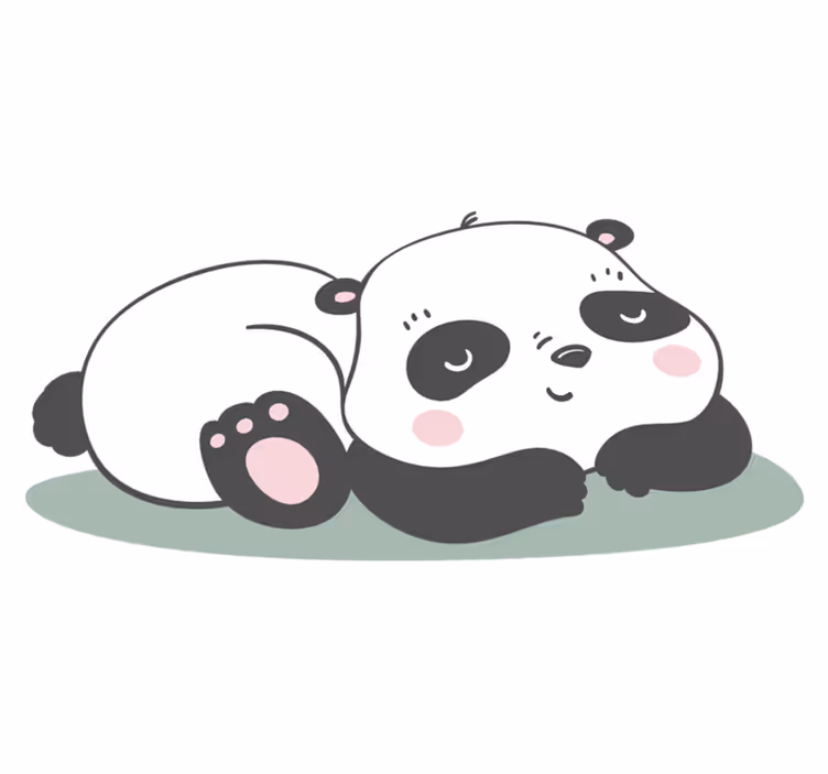 Tepih z živalskim potiskom ilustracija pande - TenStickers