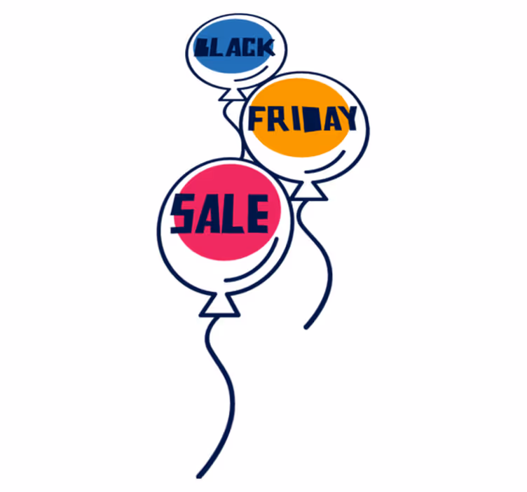Black friday vinilna preproga barvni baloni - TenStickers
