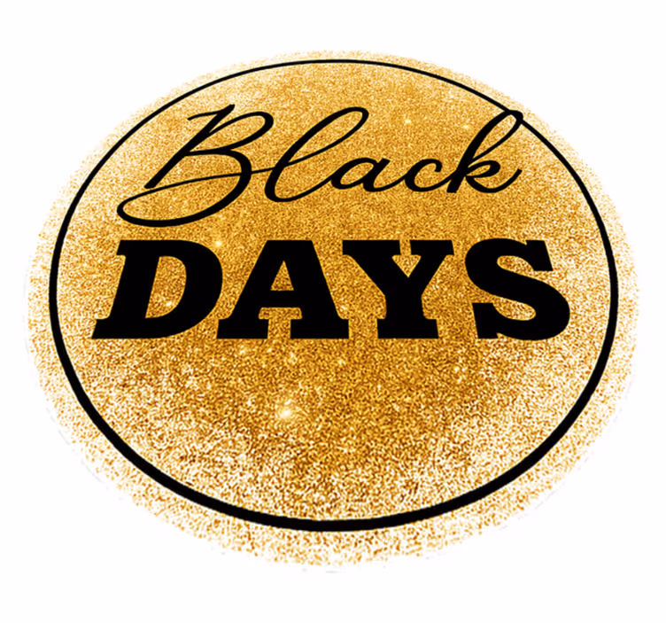 Black friday vinilna preproga bele in zlate barve - TenStickers