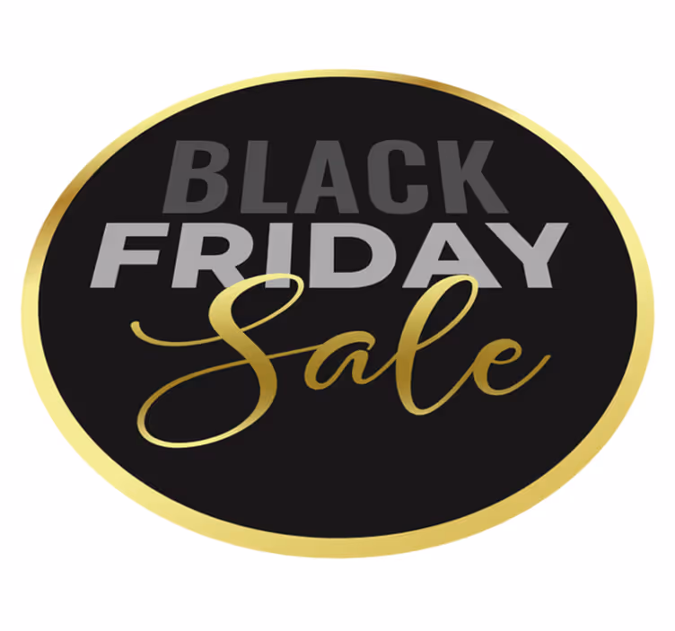 Black friday vinilna preproga z zlatim ozadjem - TenStickers