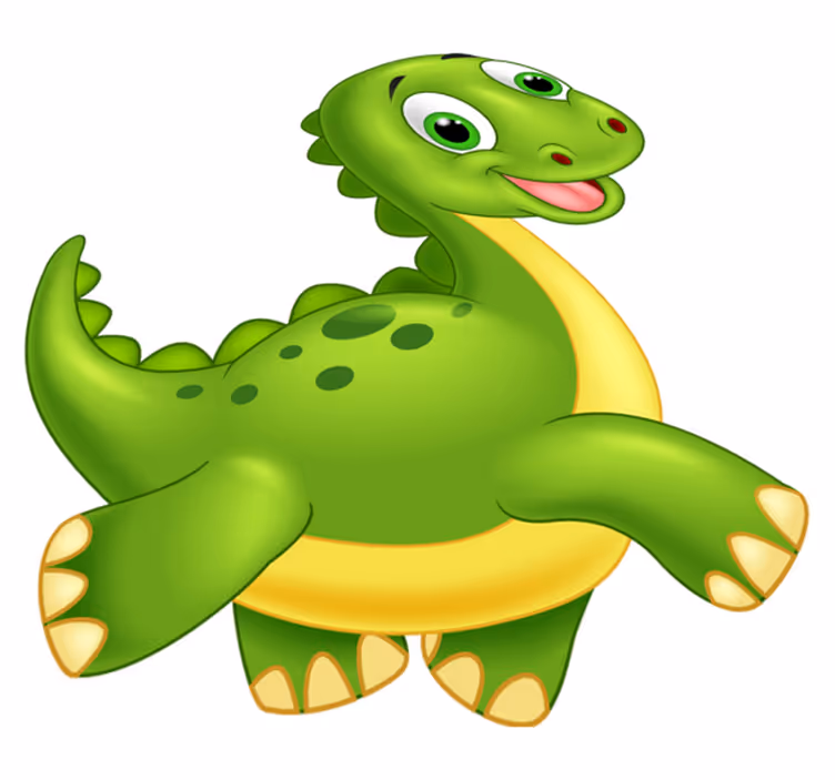 Tepih z živalskim potiskom ljubki zeleni dinozaver - TenStickers