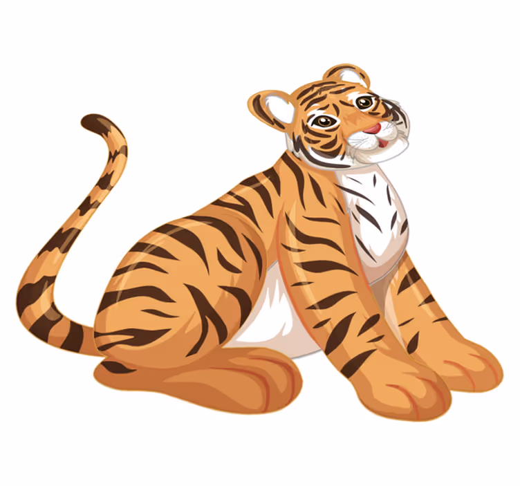 Tepih z živalskim potiskom igriv tigerček - TenStickers