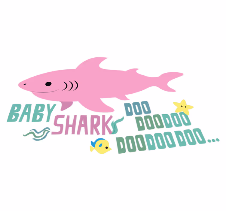 Tepih z živalskim potiskom besedilo pesmi baby shark - TenStickers