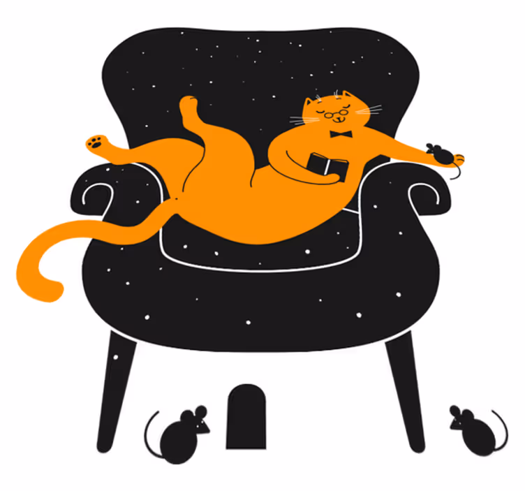 Tepih z živalskim potiskom mačka in miš. - TenStickers