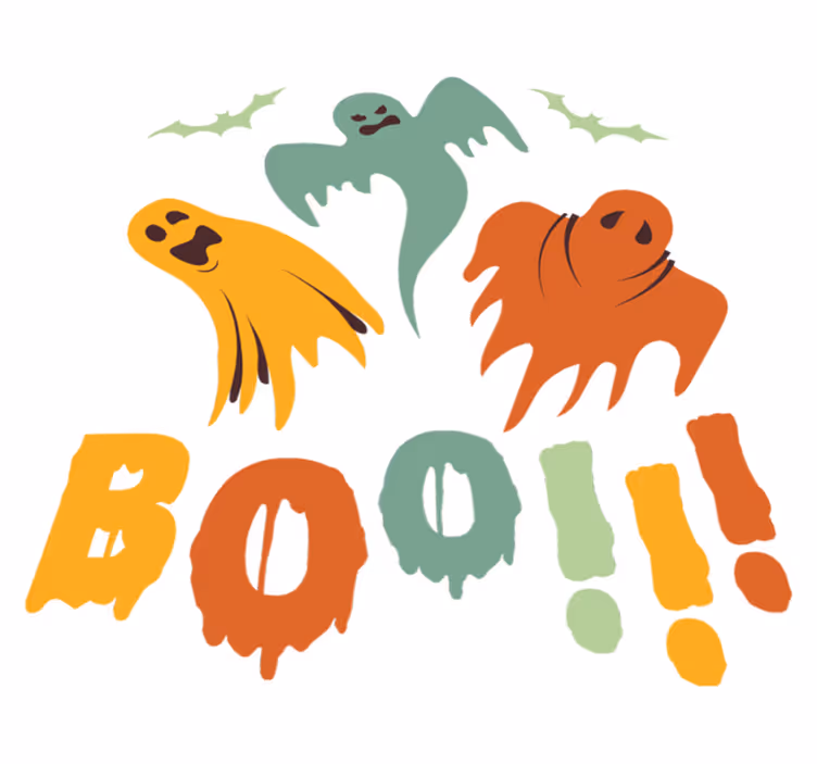 Vinilna preproga za noč čarovnic boo duh - TenStickers