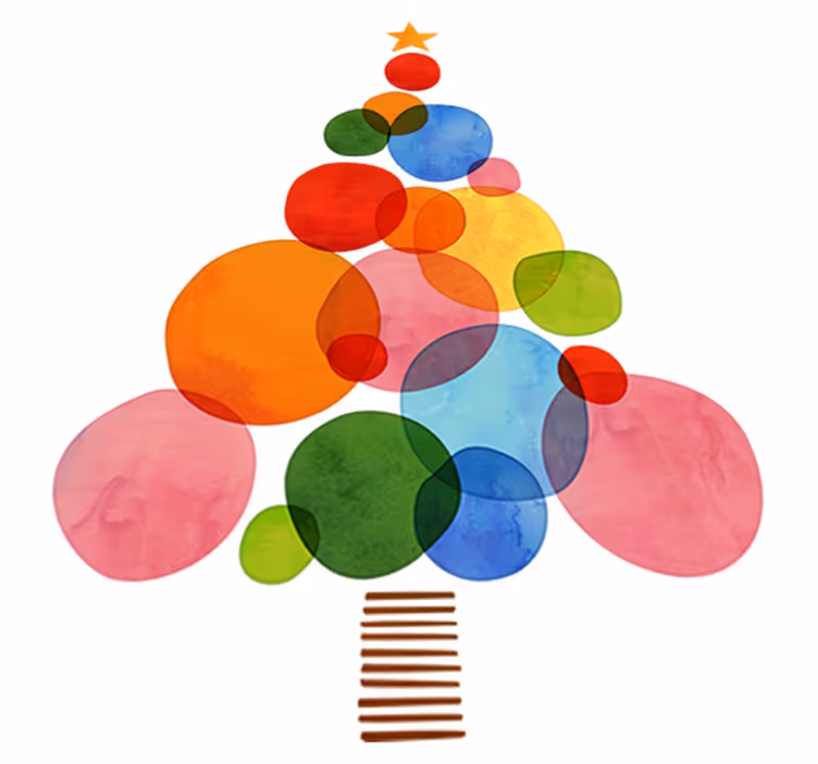 Božična vinilna preproga barvite akvarele - TenStickers