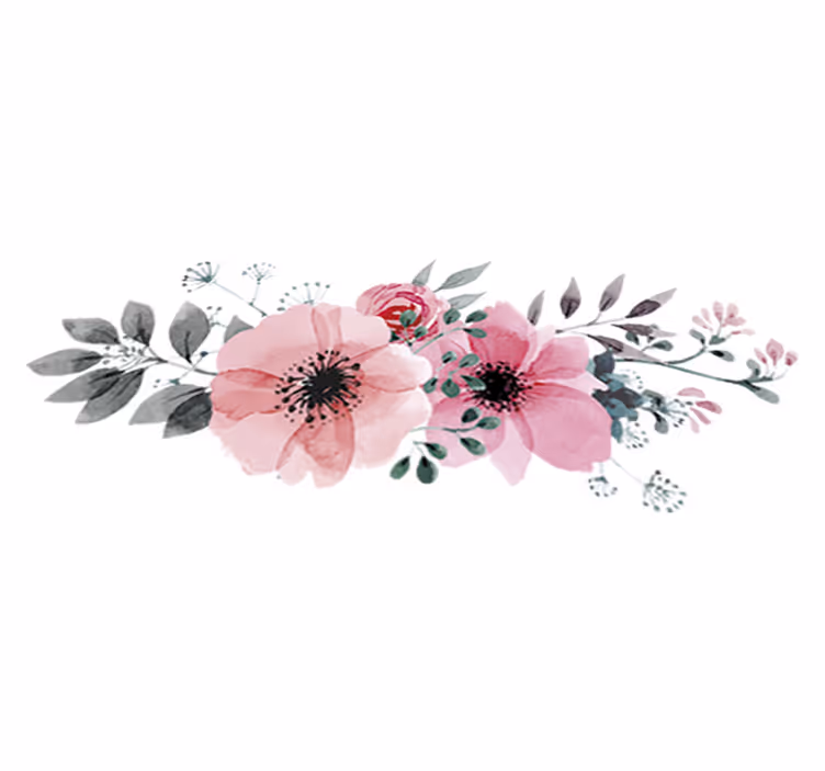 Cvetlična vinilna preproga aquarella maki - TenStickers