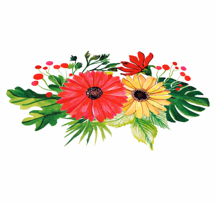 Cvetlična vinilna preproga horizontalna eleganca - TenStickers