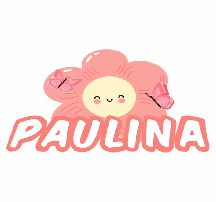 Cvetlična vinilna preproga cvet in metulj z imenom - TenStickers