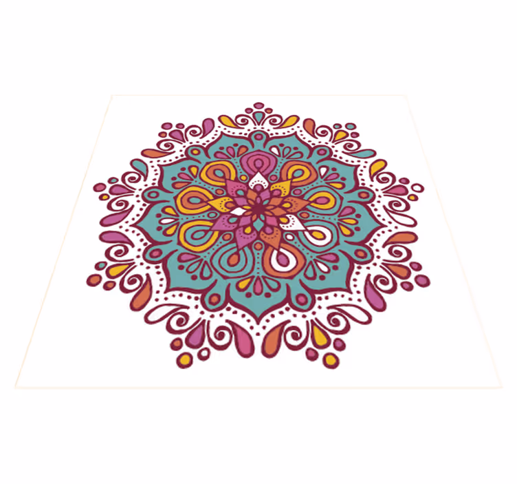 Vinilna preproga za kuhinjo barvita ploščasta mandala - TenStickers