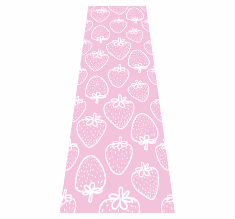 Vinilna preproga za kuhinjo brezšivni roza vzorec jagod - TenStickers